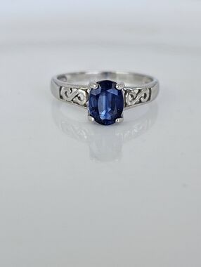 Genuine Blue Kyanite Sterling Silver Ring Size 8.5!